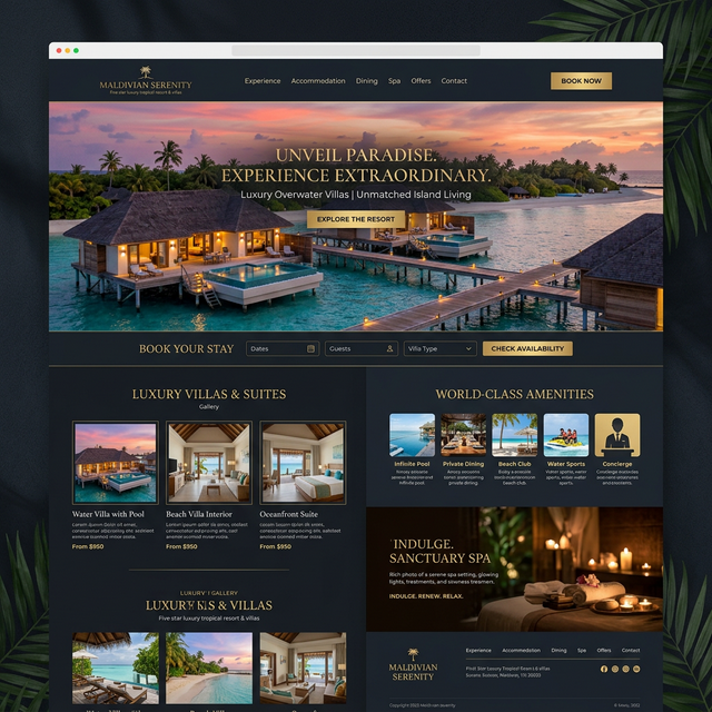 Paradise Resort and Villa - Luxury tropical resort booking website